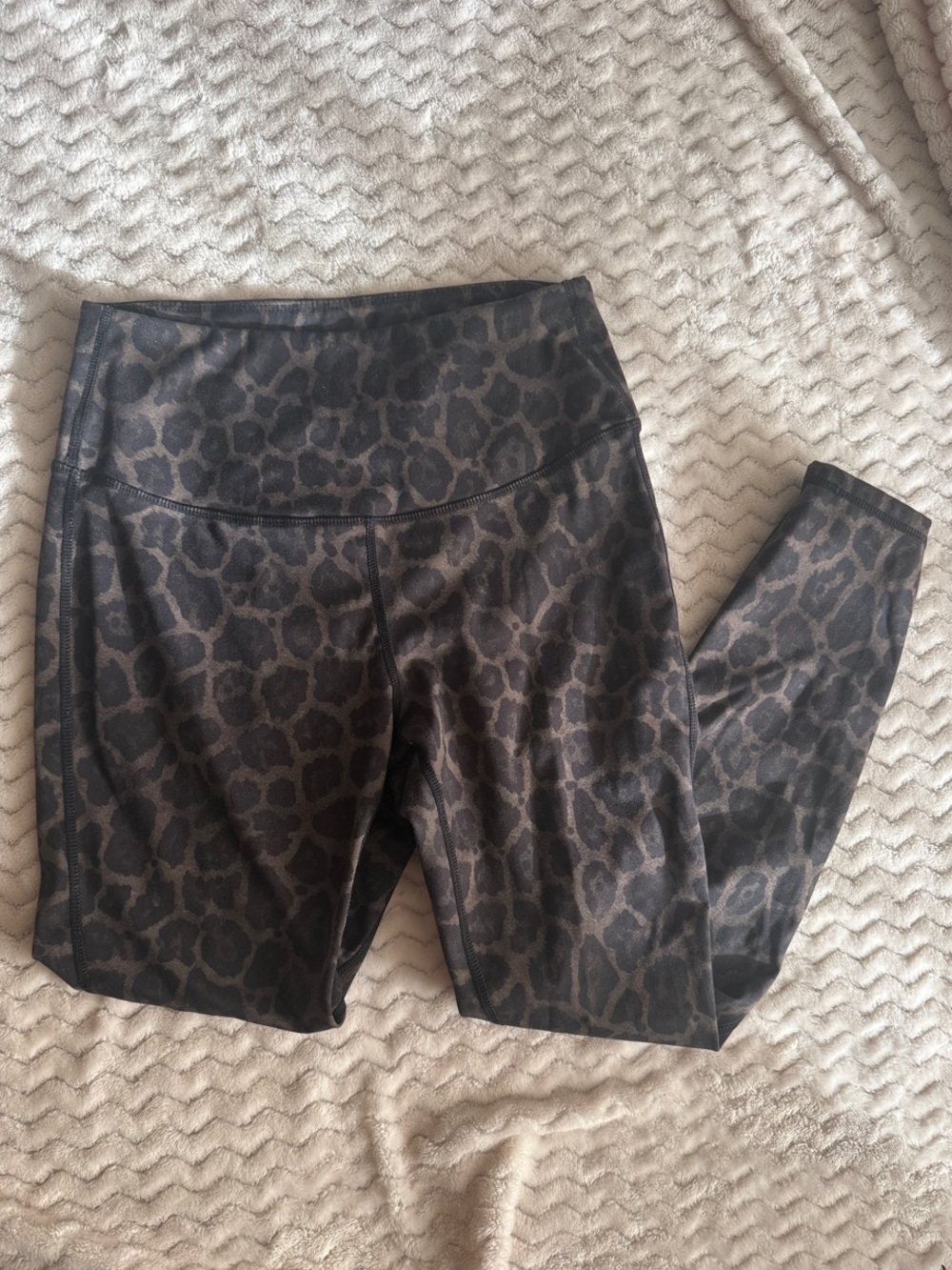 Women's Leopard Print Active Leggings - Black/Brown
